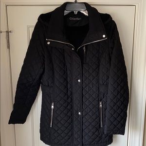 Calvin Klein Quilted Jacket with Removable Hood